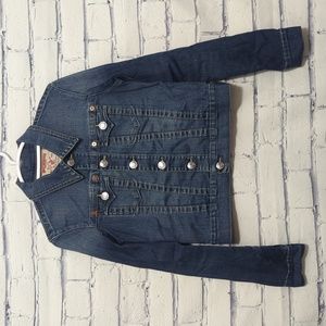 True Religion Denim Jeans Jacket Trucker Style Emily Women's Crop Size Medium